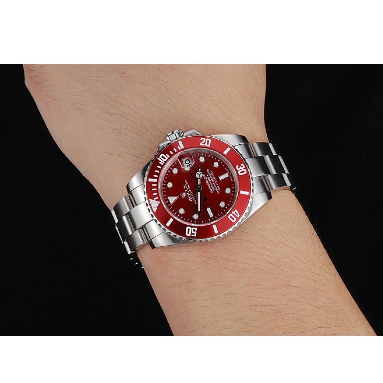 Aaa replica watch Dial Red Submariner Stainless Bracelet 1454154 Steel Rolex 0723